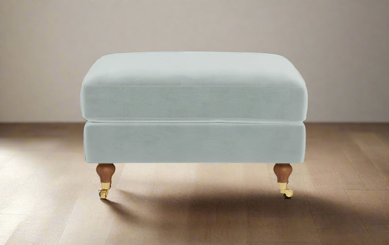 Interior Define Performance Velvet Spa Rose Ottoman by The Everygirl FFE258-471