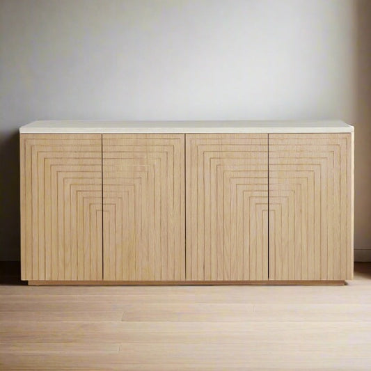 Lulu and Georgia Rayner Oak Design Sideboard Buffet Cabinet Granite Top FFE258-520