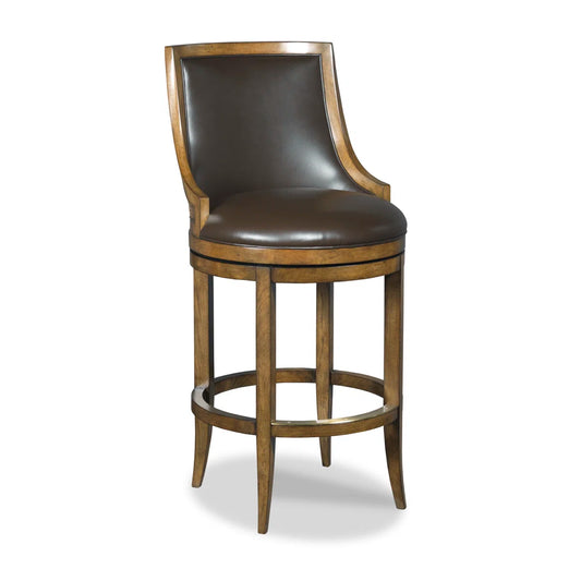 Pair (2) Woodbridge Furniture Redding Cane Back Swivel Bar & Counter Stools FFE-1212