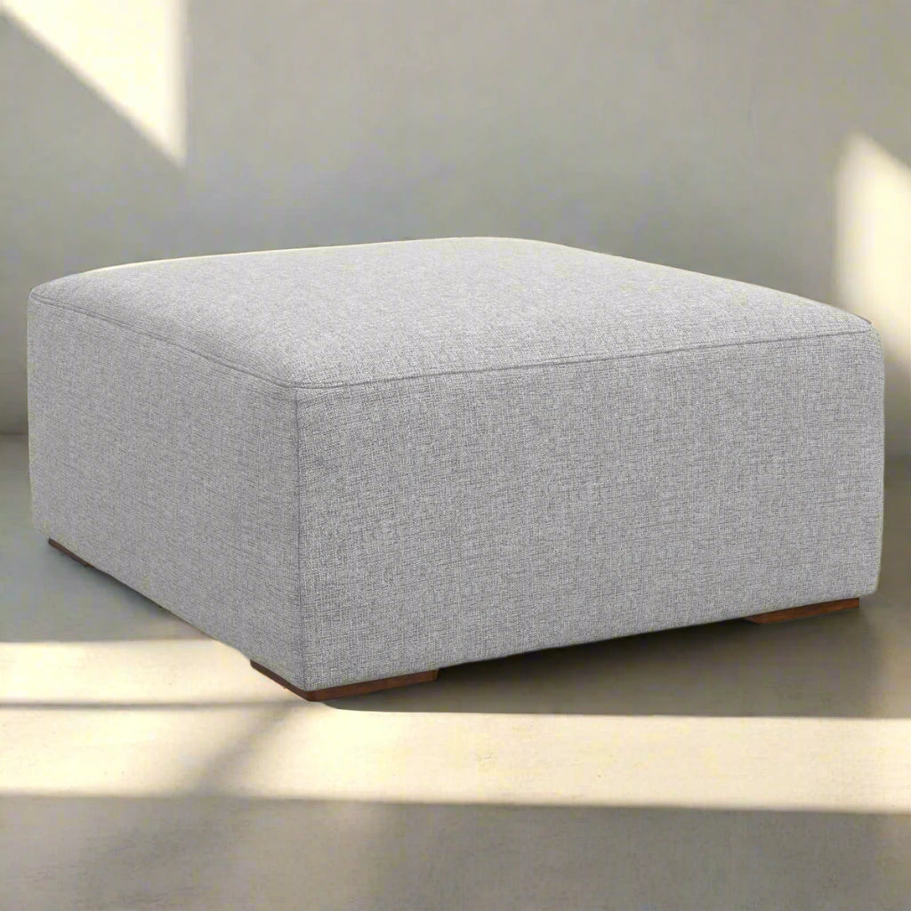 Simpli Home Pale Grey Rex 2 pc Love Seat & Ottoman FFE-771