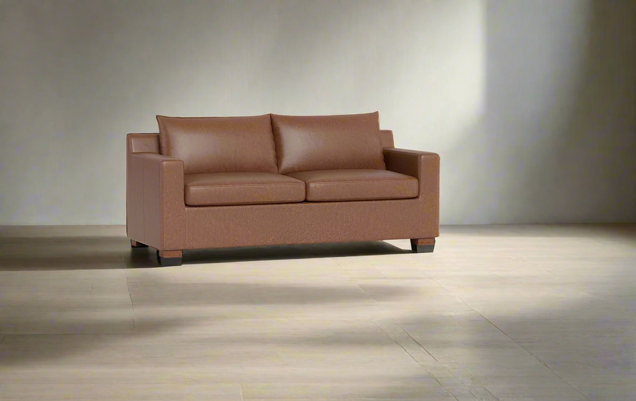 Interior Define Sloan Brown Leather Sleeper Full Sofa FFE258-198