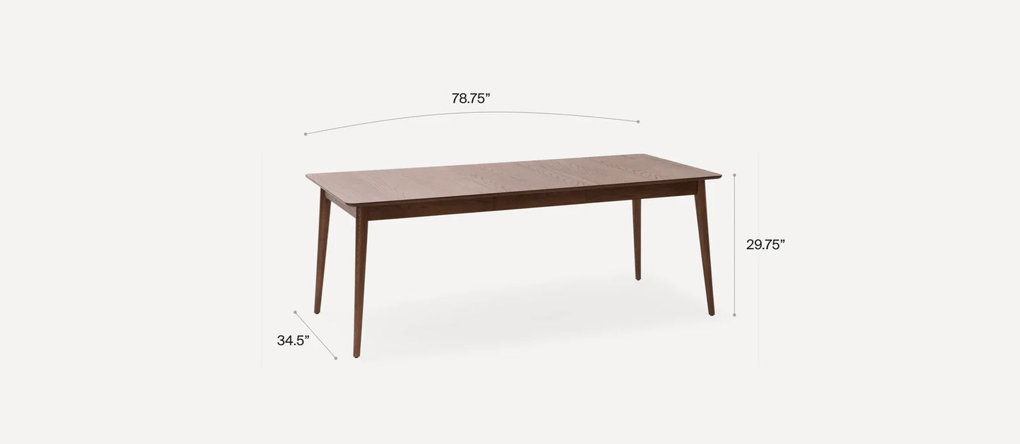 Burrow Serif Extendable Dining Table (59" to 79") Walnut Finish FFE-1410