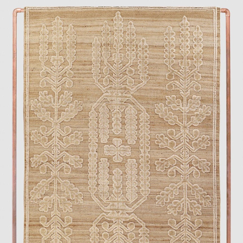 Shakha Hand Knotted Taupe/Ivory Jute Area Rug 10 x 14 Natural FFE-766