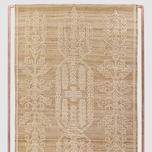Shakha Hand Knotted Taupe/Ivory Jute Area Rug 10 x 14 Natural FFE-766