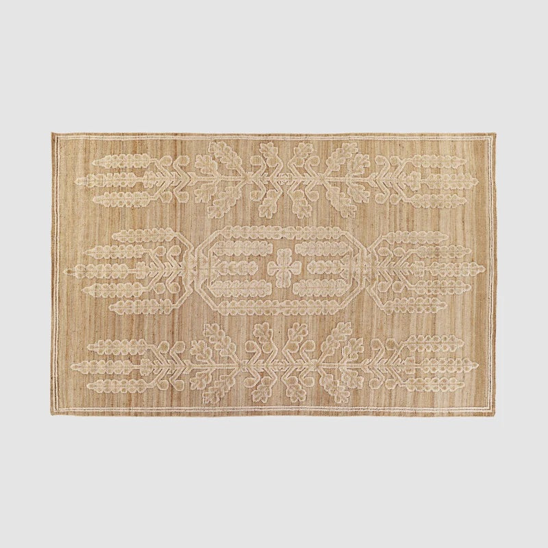 Shakha Hand Knotted Taupe/Ivory Jute Area Rug 10 x 14 Natural FFE-766