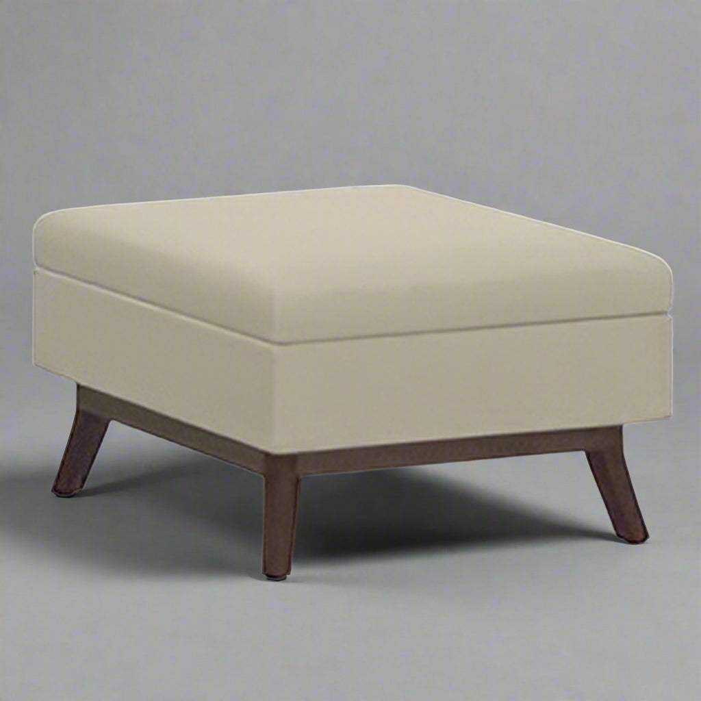 Owen 34" Coffee Table Storage Ottoman in Natural Linen Look Fabric FFW258-606