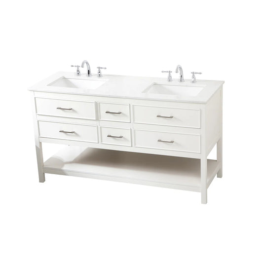 Longshore Tides Sinclaire 60" Double Bathroom Vanity Base FFE-1184