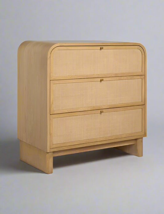 Pair (2) Lulu and Georgia Suzette Grand Grasscloth Paneled Nightstands FFE258-411