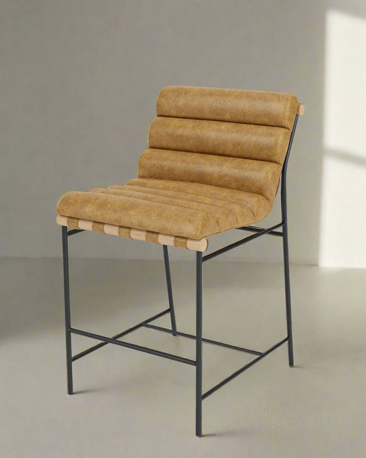 Denver Modern Vail Bar Stool Sunflower Leather/white Oak FFE258-238