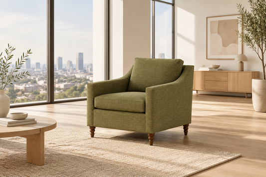 Benchmade Modern Vera Arden Olive Green Fabric Chair FFE-1572