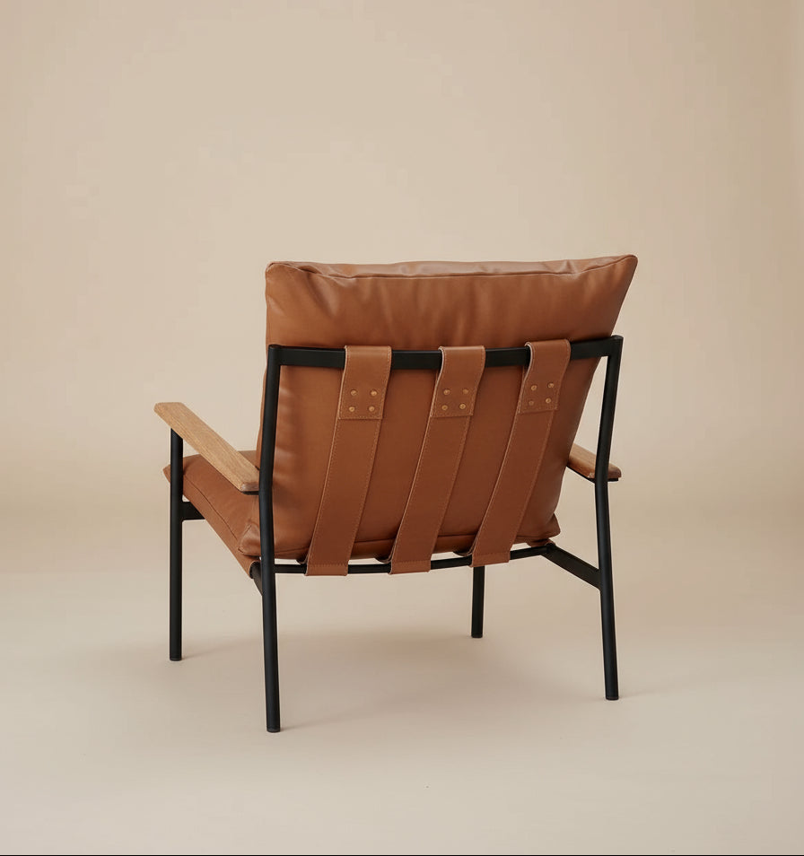 Denver Modern Vail Lounge Chair & Ottoman Saddle Leather FFE-1071