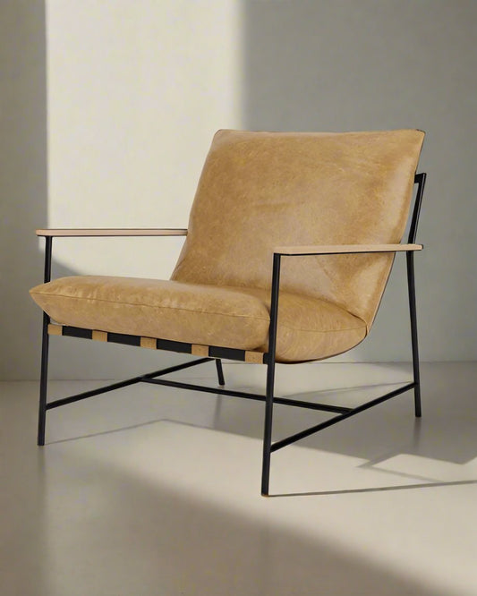 Denver Modern Vail Lounge in Beige Sunflower Leather (3 avail.) FFE258-217