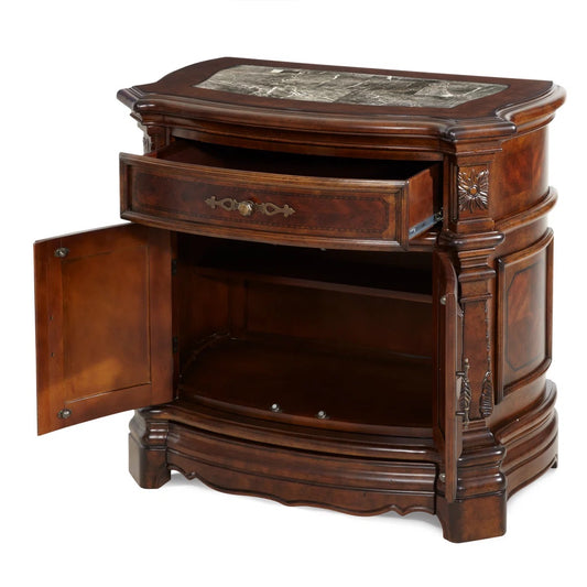 Michael Amini Windsor Court Vintage Fruitwood Finish Nightstand (2 Avail) FFE-768