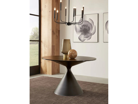 Modus Winston Stone Top Metal Base Round Dining Table in Black 2 FFE-1469