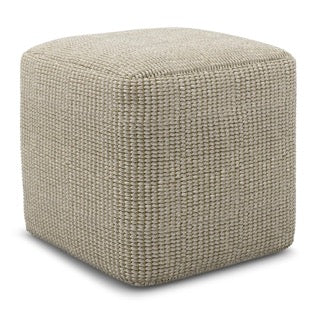 Zelma Square Woven Outdoor/ Indoor Pouf Natural Recycled Polyester FFW258-850