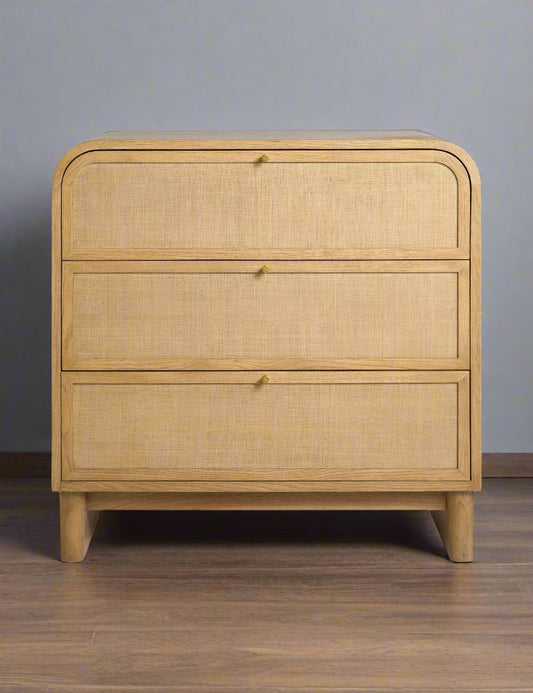 Pair (2) Lulu and Georgia Suzette Grand Grasscloth Paneled Nightstands FFE258-411