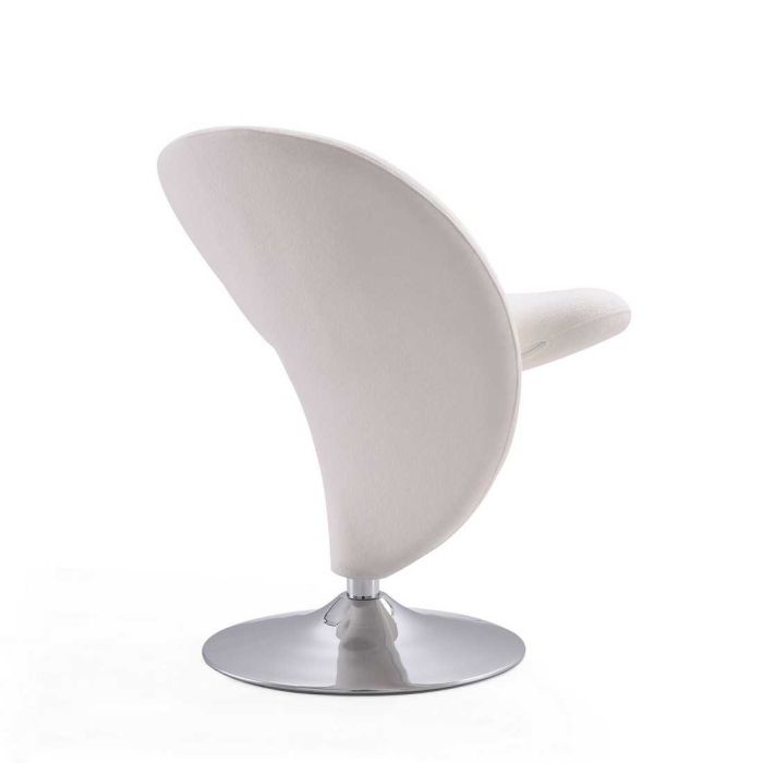 Manhattan Comfort Ergonomic Cream Curl Swivel Chair Chrome Base FFE258-184