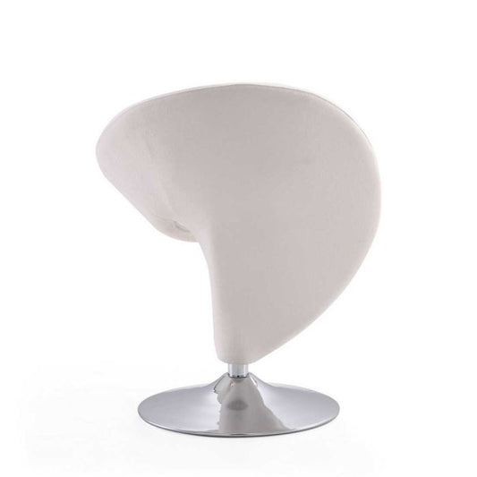Manhattan Comfort Ergonomic Cream Curl Swivel Chair Chrome Base FFE258-184
