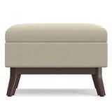 Owen 34" Coffee Table Storage Ottoman in Natural Linen Look Fabric FFW258-606