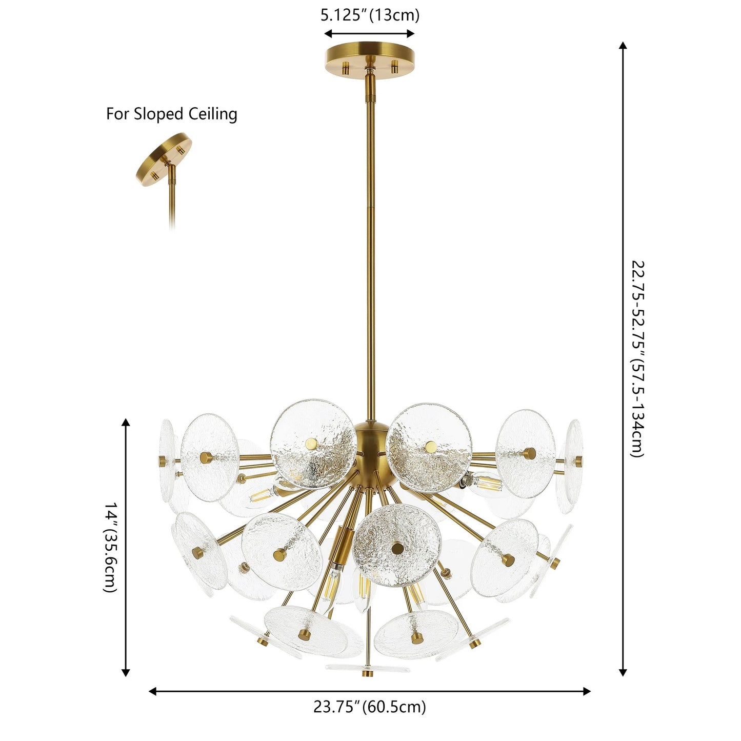 Safavieh Miri 24 inch Brass Metal Pendant Light with Shade FFW-1027