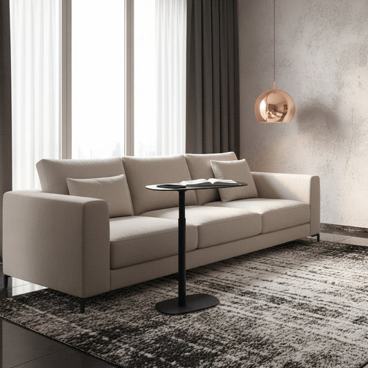 BDI Serif Lift Laptop Metal Cantilever Pepper Black Desk (2 Avail) FFW-1125