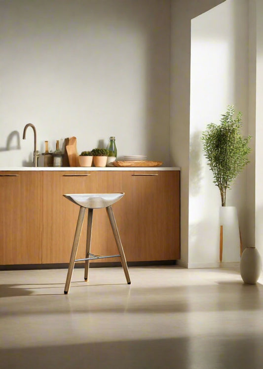 Audo Copenhagen Natural Oak/Brass ML 3 Legged Counter Stool FFE258-172