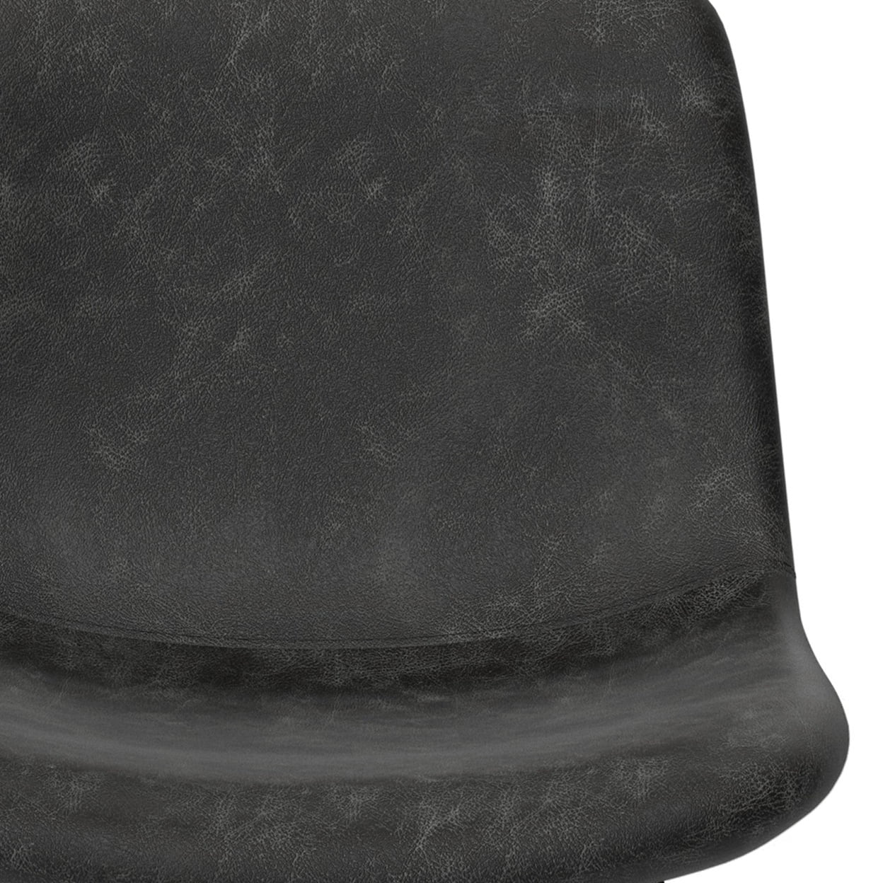 Jolie 28" Bar Stools (2) in Distressed Charcoal Grey Vegan Faux Leather FFW-901