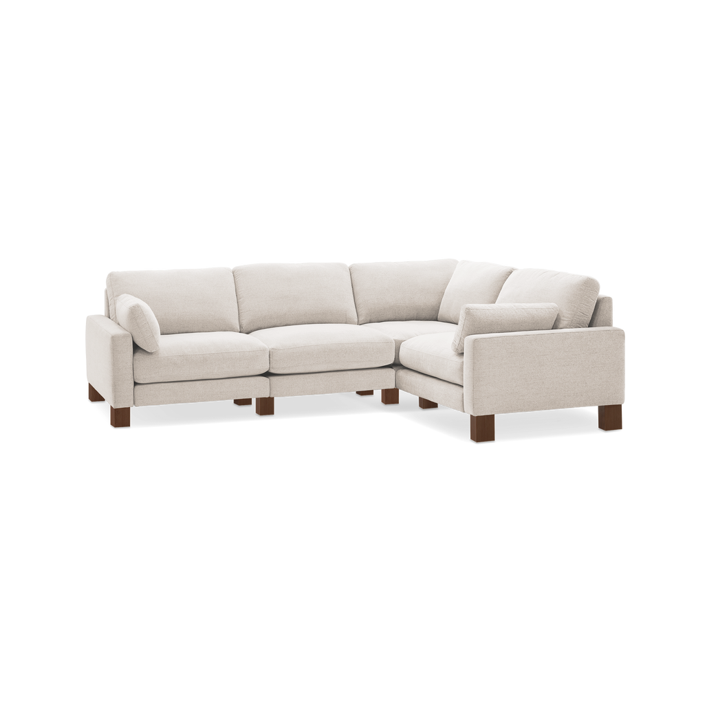 Burrow Union 4-Seat Sectional Sofa Couch Ivory Performance Chenille FFE-719