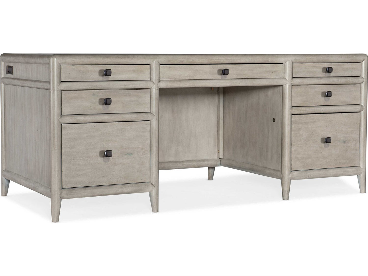 Hooker Furniture Work Your Way Burnham Grey Mink Alder Wood Executive Desk FFE-1065