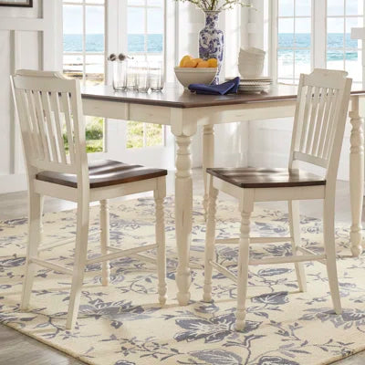 Lark Manor Annadiane Solid Wood 24" Counter Stool (Set of 2) FFE-1162