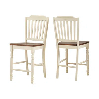Lark Manor Annadiane Solid Wood 24" Counter Stool (Set of 2) FFE-1162