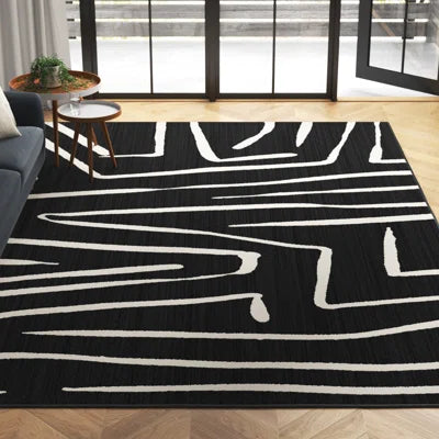 Hashtag Home Moro Moroccan Black/Ivory Area Rug FFE-1166