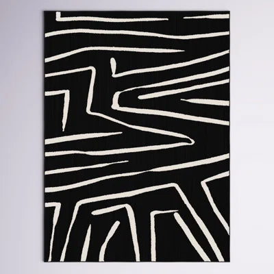 Hashtag Home Moro Moroccan Black/Ivory Area Rug FFE-1166