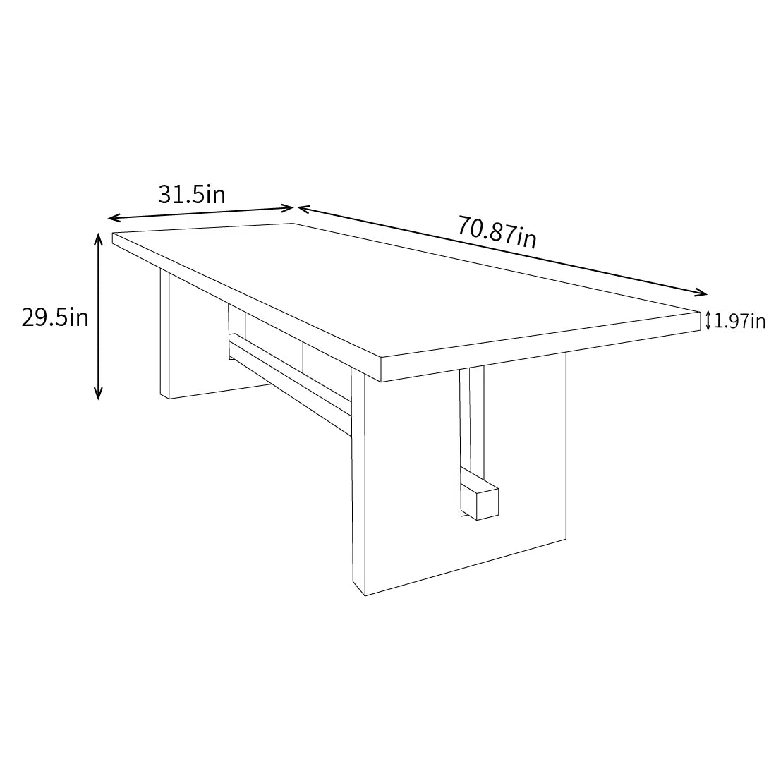 Kiauna Original Style Rectangular Solid Wood Dining Table FFE-1163