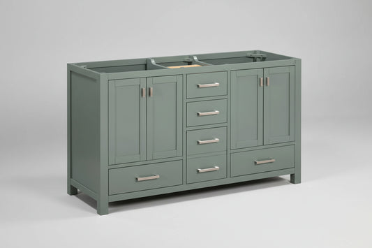 Souther 60" Smoke Green Double Bathroom Vanity Base FFE-1217