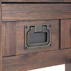 Monroe Solid Acacia 14" Rustic Side Table in Distressed Charcoal Brown FFW-1010