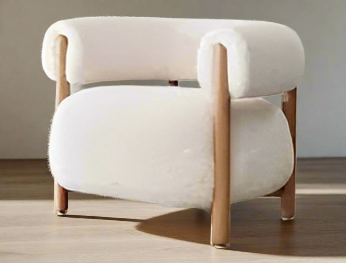 Denver Modern Rio Lounge Chair/ Cream Curly FFW258-569