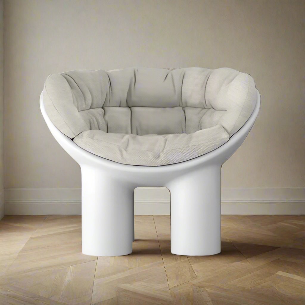 Driade Roly Poly Armchair Fay Toogood Concrete w Ivory Cushion FFE258-182