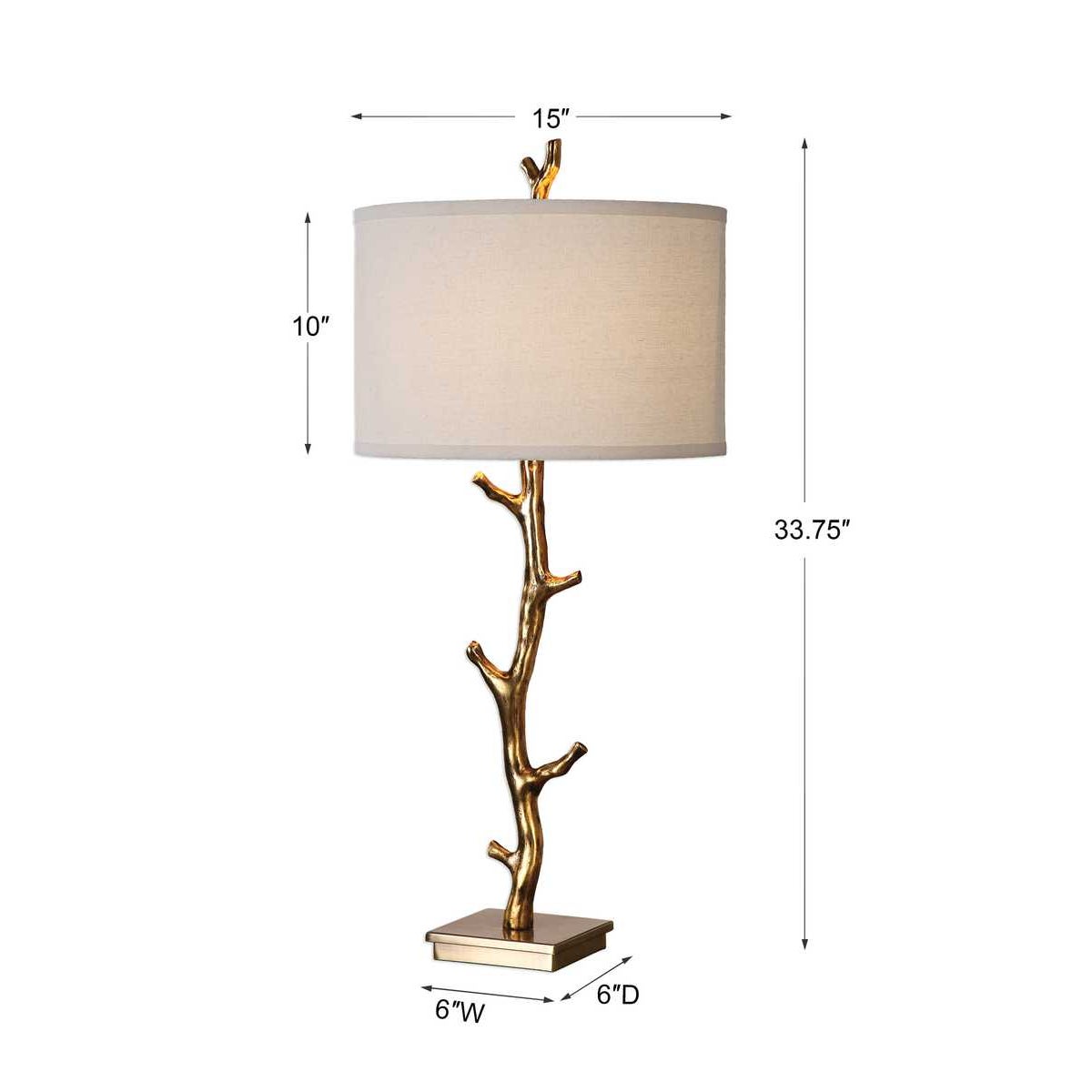 Pair (2) Uttermost Javor Plated Antique Gold Round Hardback Drum Table Lamp FFE258-446