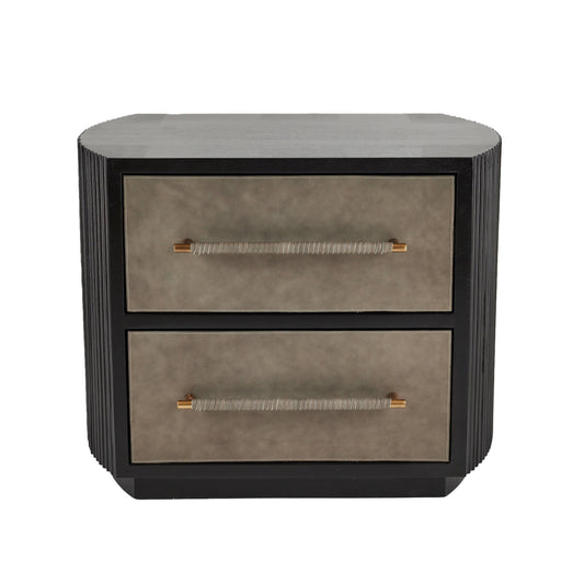 AH Home Eastchester Leather Inlay Drawers Side/End Table FFE-1531