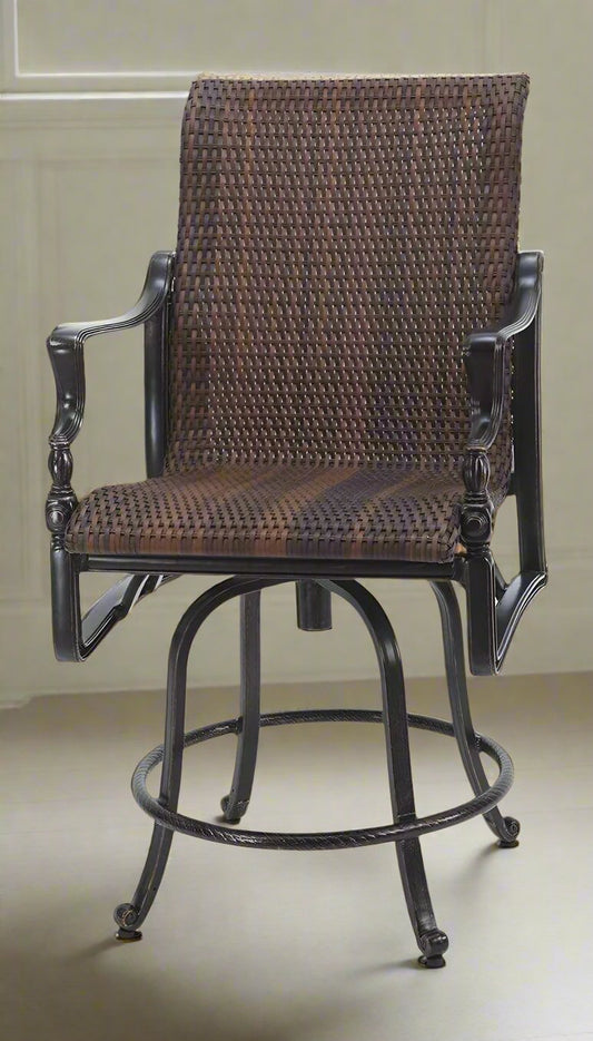 Gensun Bel Air Woven Cast Aluminum Swivel Counter Stool FFE258-11