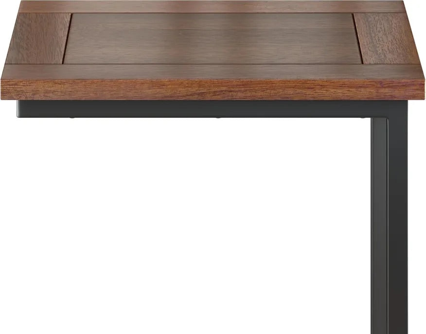 Skyler SOLID MANGO WOOD 18" Industrial C Side Table Cognac Brown FFW-997