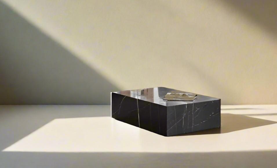 Audo Copenhagen Plinth Black Low Marble Coffee Table FFE258-176