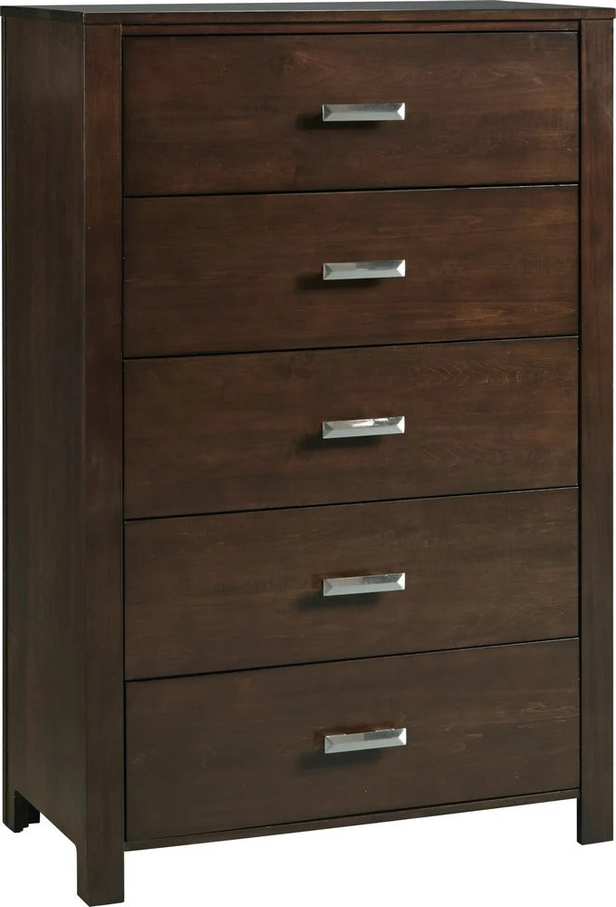Modus Riva Five Chocolate Brown Drawer Chest Dresser FFE-1522