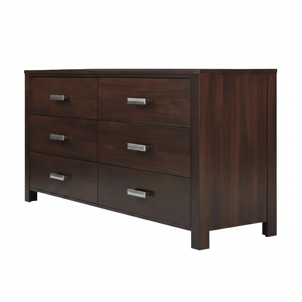 Modus Riva Six Drawer Dresser Chest in Chocolate Brown 6 FFE-1475