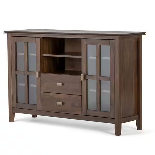 Artisan SOLID WOOD 53"TV Media Stand in Rustic Natural Aged Brown FFW-914