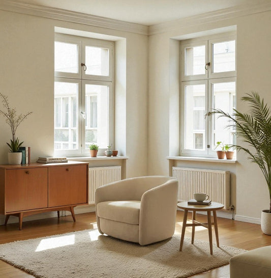 Pair (2) BenchMade Modern Elaine Chairs Como Tan Fabric Swivel Base FFE-1097