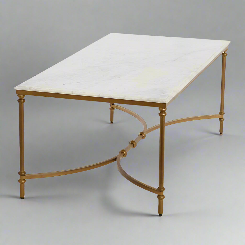Everly Quinn Deverell Marble Top Coffee Table EC1101 FFE-795