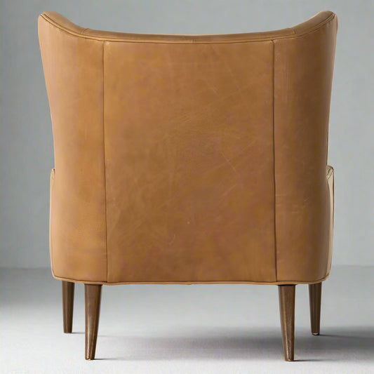 Four Hands Paola Mid Century Palermo Cognac Leather Wing Lounge Chair MB1-20