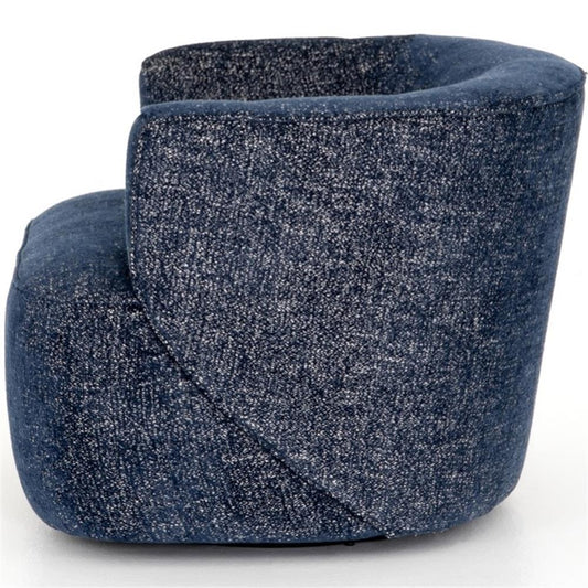 Four Hands Modern Classic Blue Performance Round Swivel Barrel Chair MB1-55